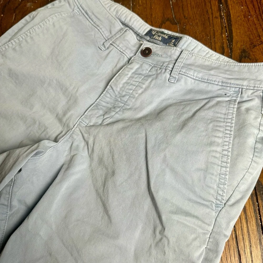 Abercrombie & Fitch Lt Blue Flat Front Shorts‎